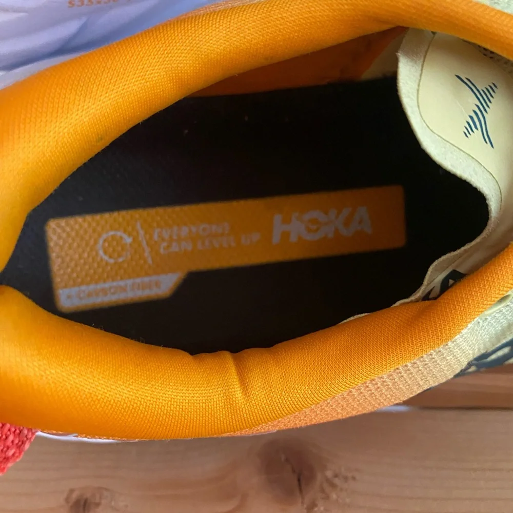 Hoka One One Bondi X Yellow Orange Athletic Running Sneakers Shoes - Picture 11 of 13